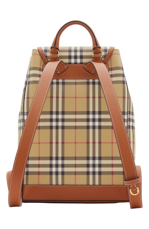 Shop Burberry Medium Check Coated Canvas Backpack