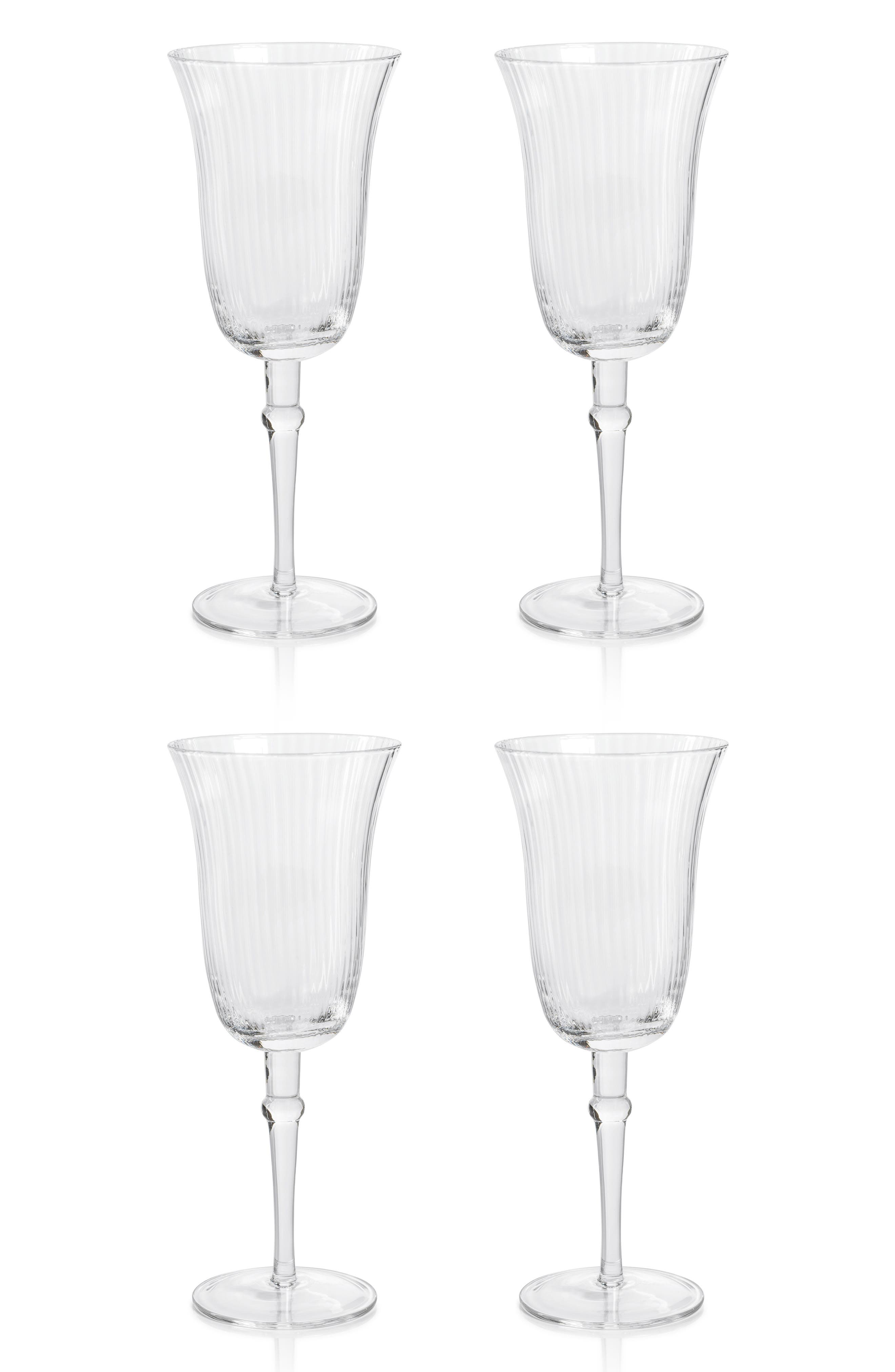 Zodax Julien Clear Optic Set of 4 Wine Glasses
