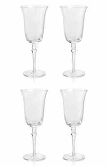 Zodax Julien Clear Optic Set of 4 Wine Glasses