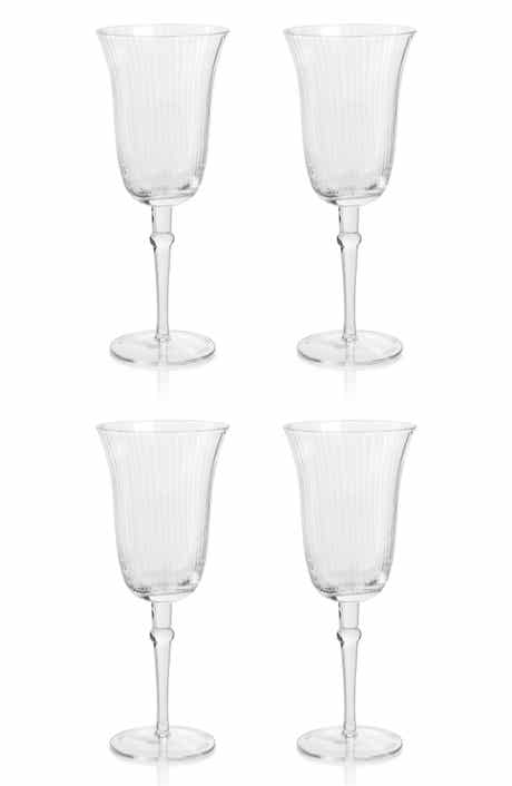 Zodax Julien Clear Optic Set of 4 Wine Glasses