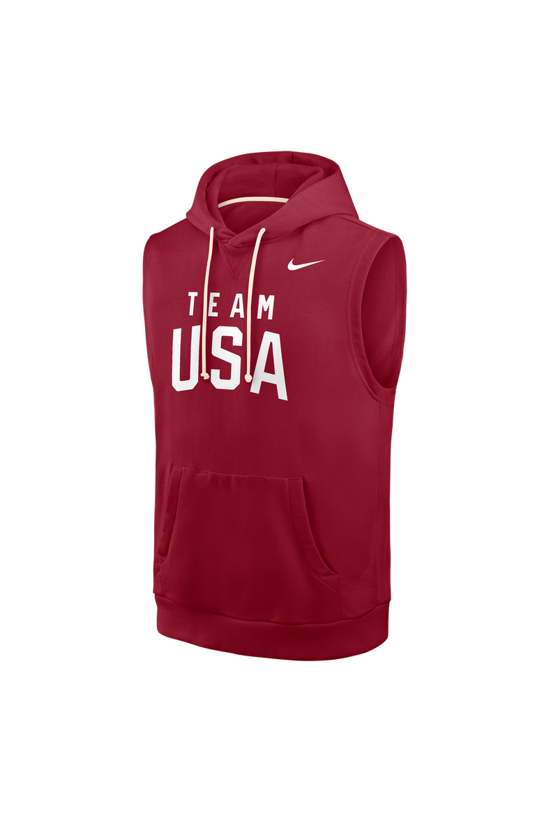 Men's Nike Red Team USA Dri-FIT Sleeveless Hoodie, Main, color, Red