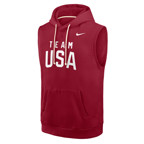 Men's Nike Red Team USA Dri-FIT Sleeveless Hoodie