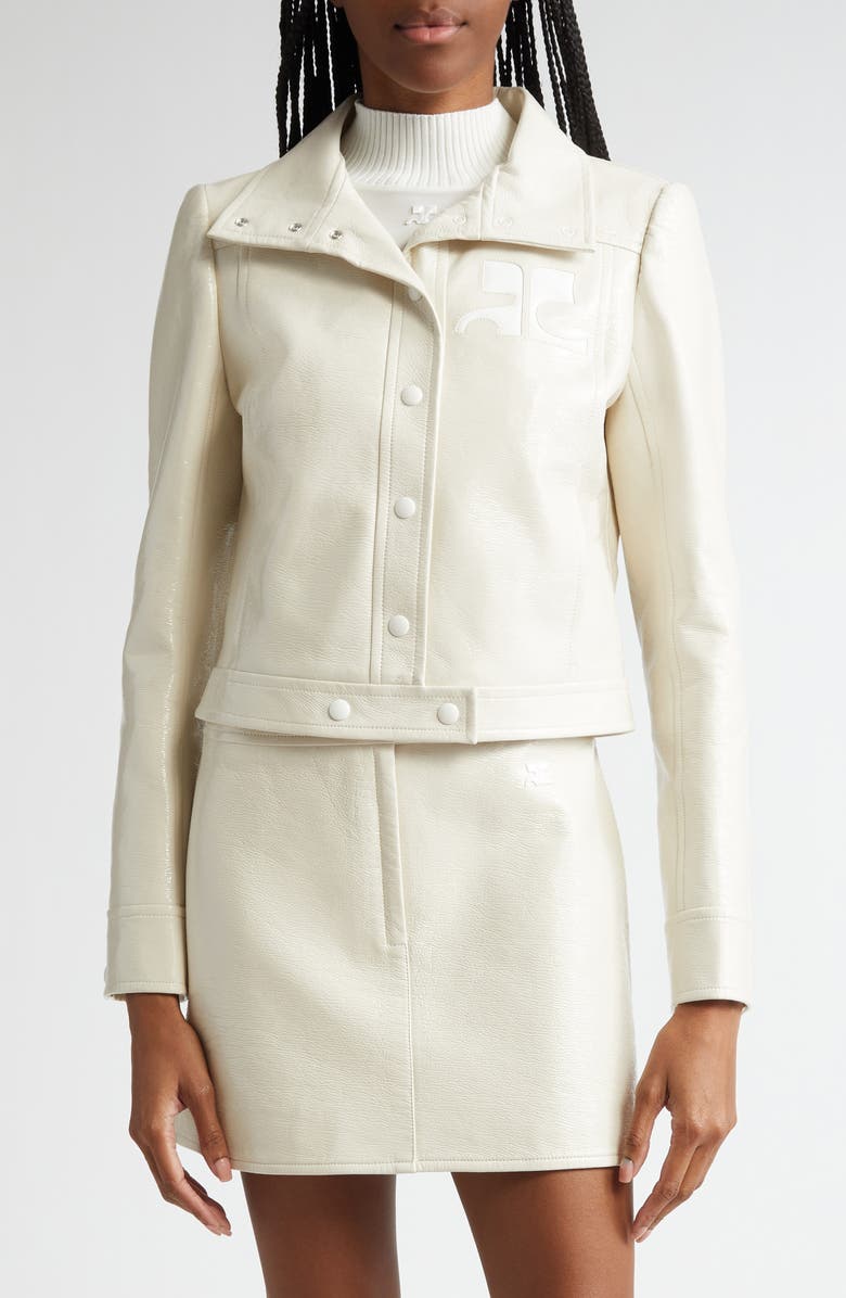 Courrèges Re-Edition Vinyl Jacket, Main, color, Off White