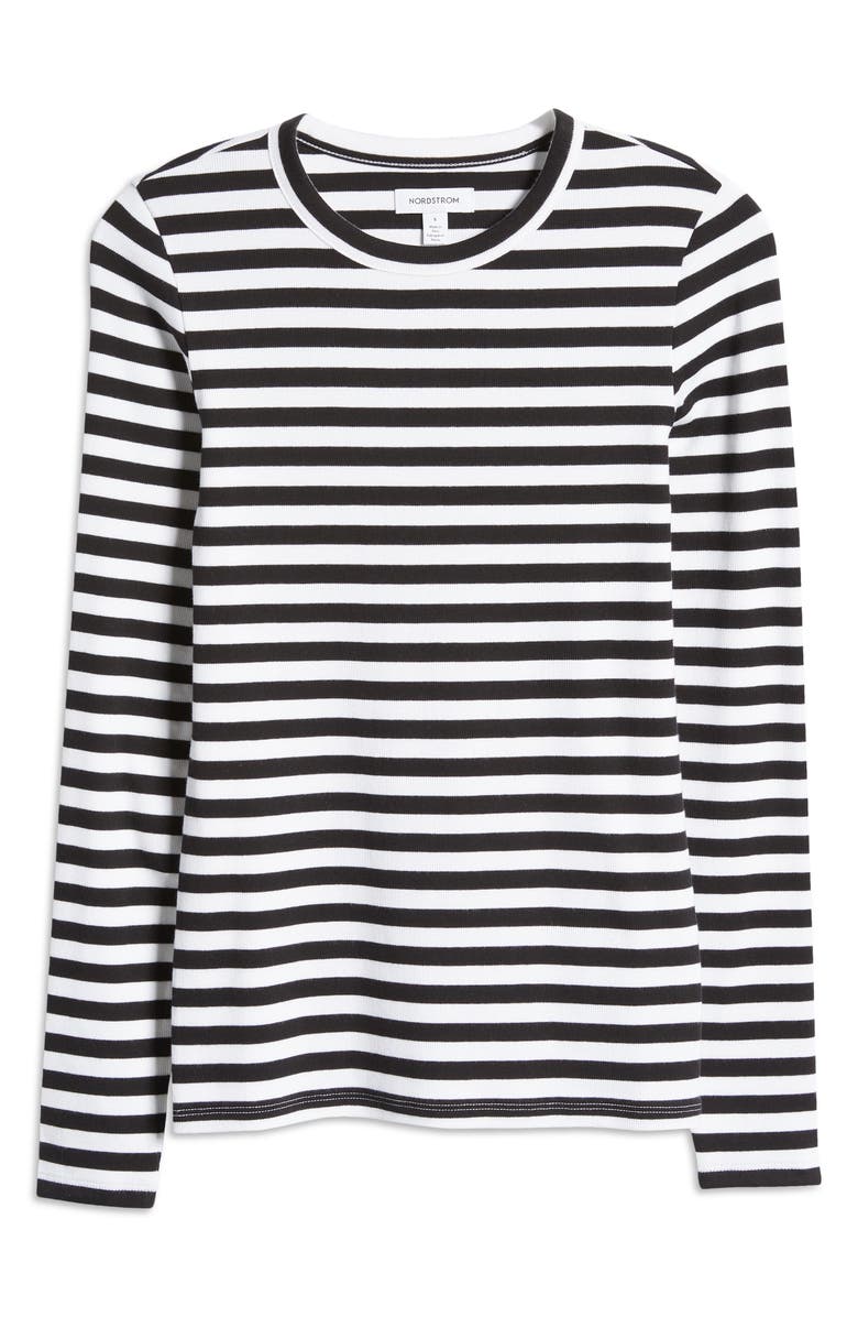 Nordstrom Everyday Stretch Pima Cotton Ribbed T-Shirt, Alternate, color,