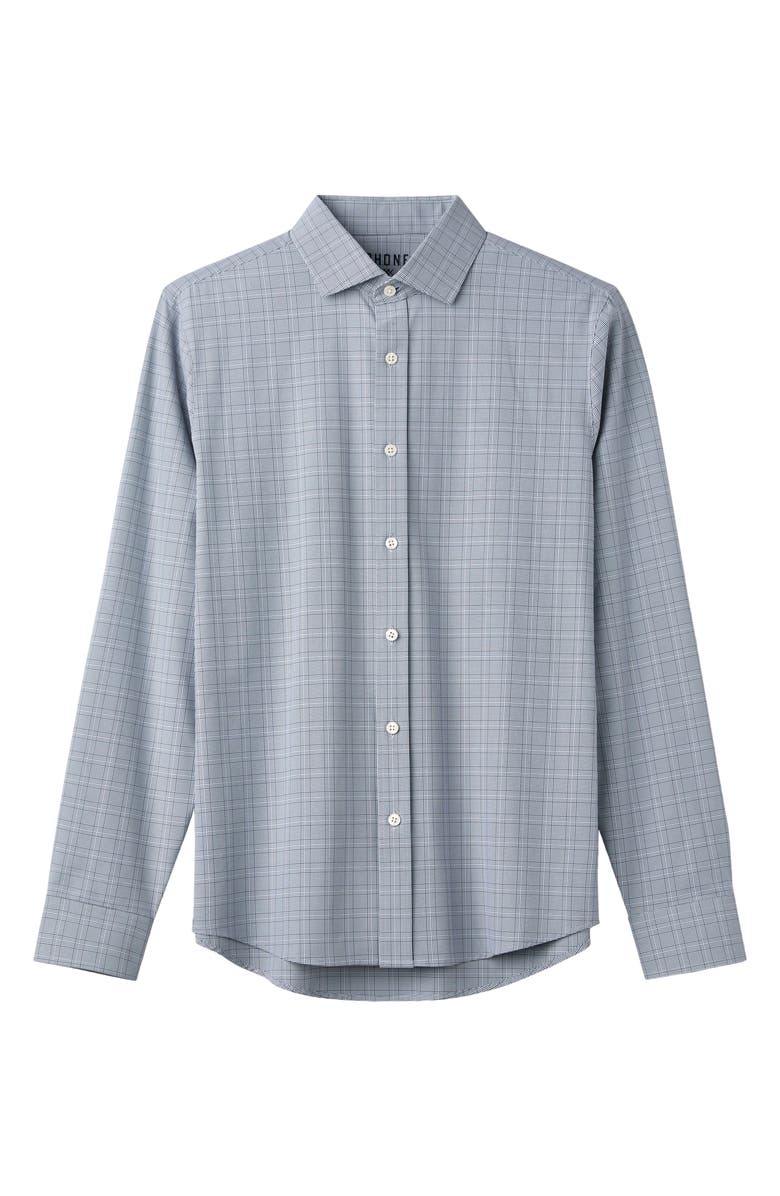 Rhone State of Mind Check Slim Fit Button-Up Shirt, Alternate, color, Blue Pearl Houndstooth