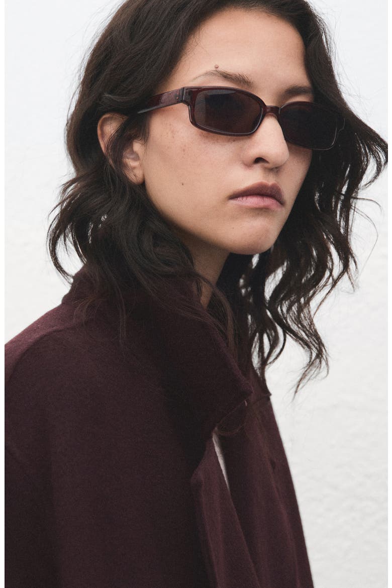 Picarol Double Breasted Wool Blend Coat, Alternate, color, WINE