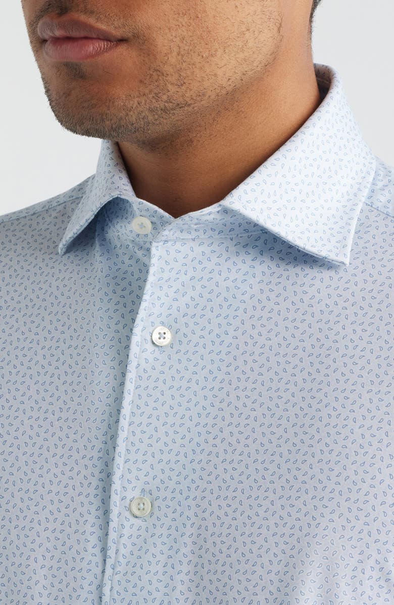 Bugatchi Devon OoohCotton<sup>®</sup> Paisley Print Long Sleeve Button-Up Shirt, Alternate, color, Air Blue
