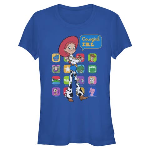 Junior's Toy Story 5 Cowgirl IRL Color Collage  Graphic T-Shirt