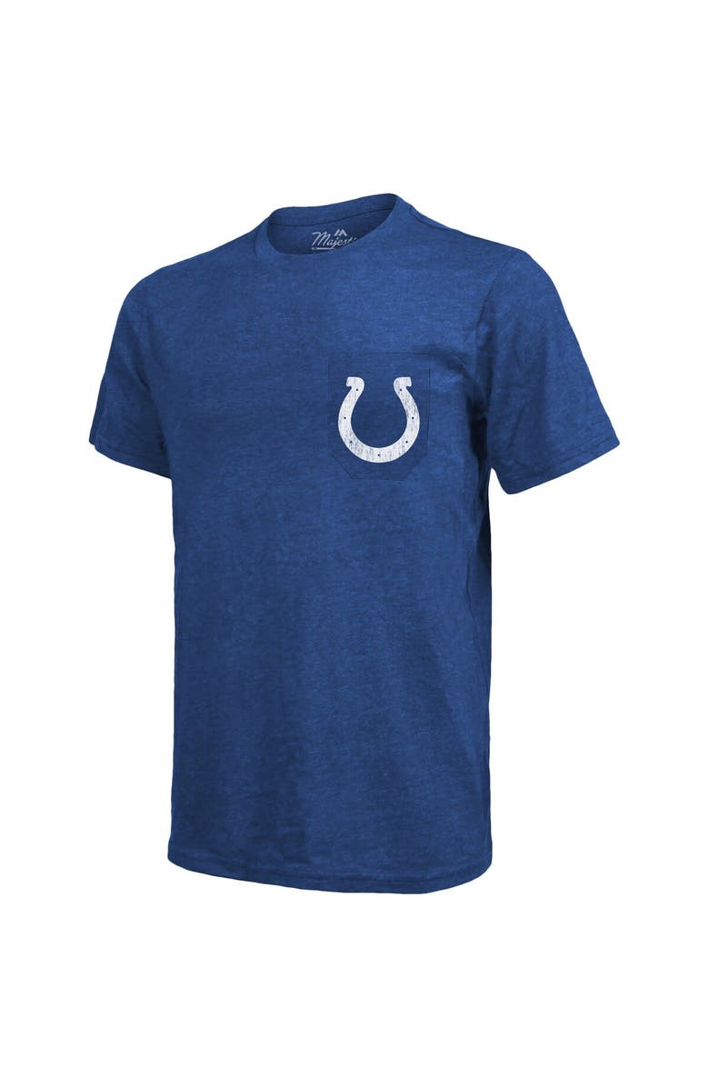 Majestic Threads Indianapolis Colts Majestic Threads Tri-Blend Pocket T-Shirt - Heathered Royal, Alternate, color, Royal