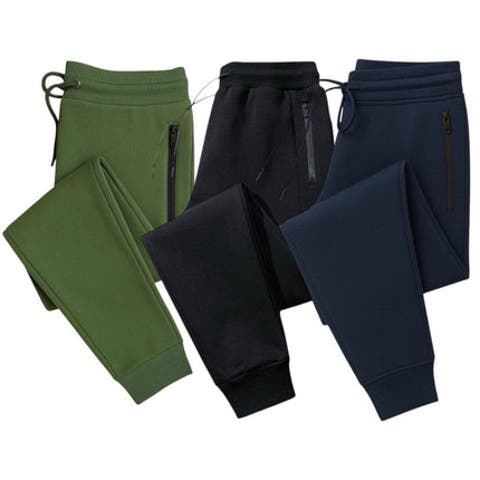 3 Pack Mens Ultra Soft Zipper PocketFleece Joggers
