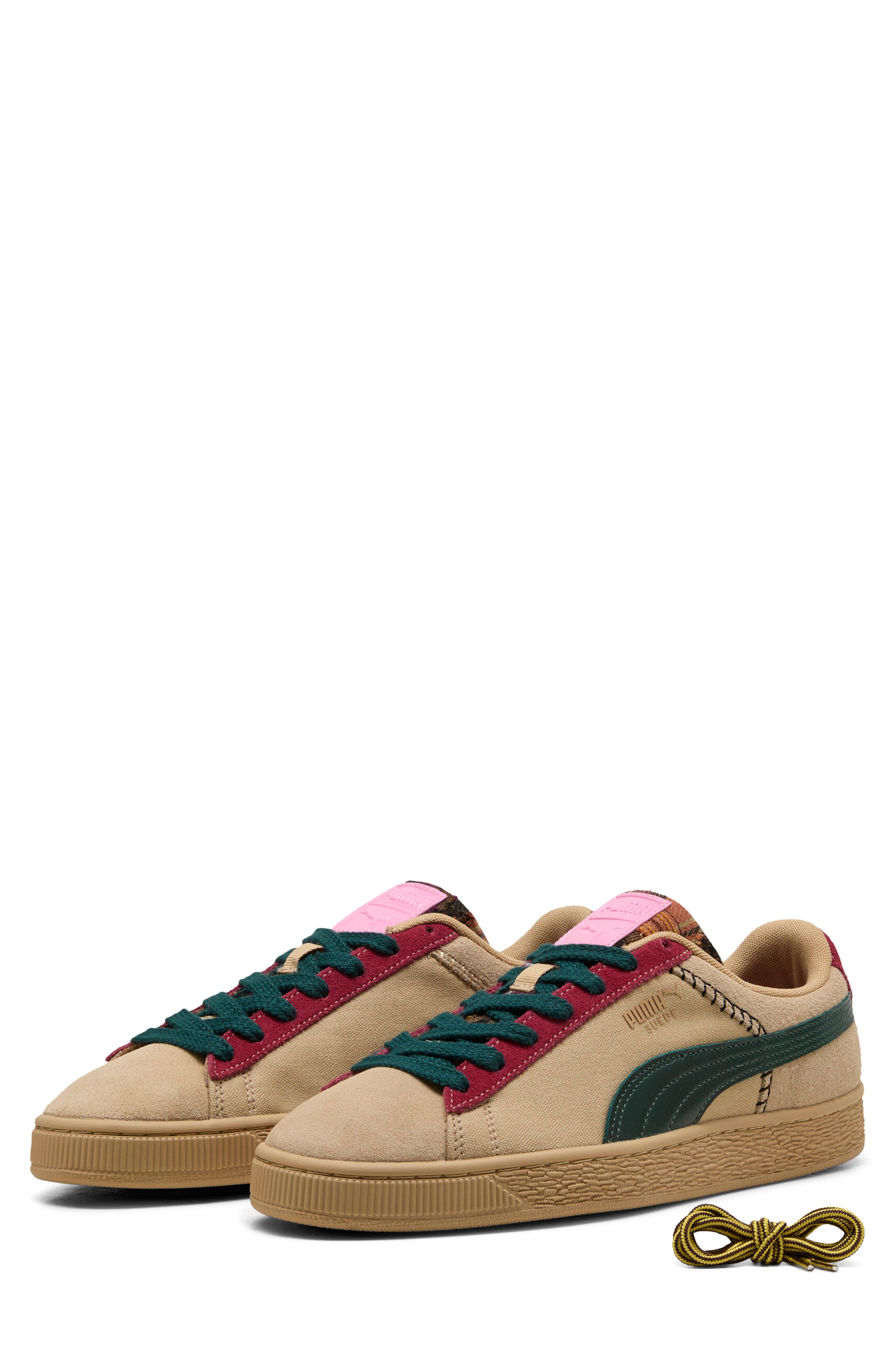 Suede Built and Earned II Sneaker, Main, color, SAND DUNE/ DARK GREEN/ ROYAL