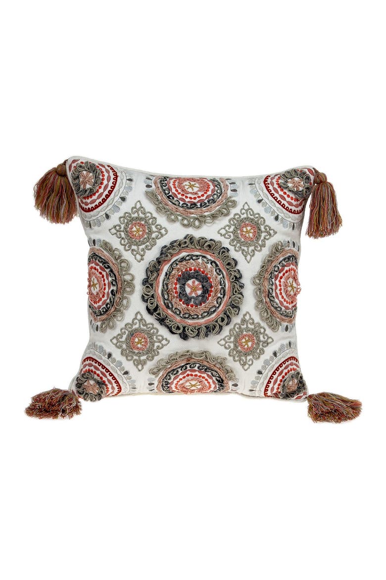 Heather Transitional White Throw Pillow, Main, color, WHITE