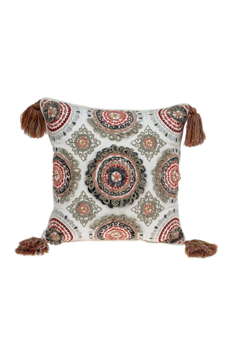 PARKLAND COLLECTION Heather Transitional White Throw Pillow, Main, color, White