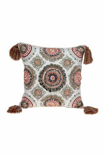 Parkland Collection Heather Transitional White Throw Pillow