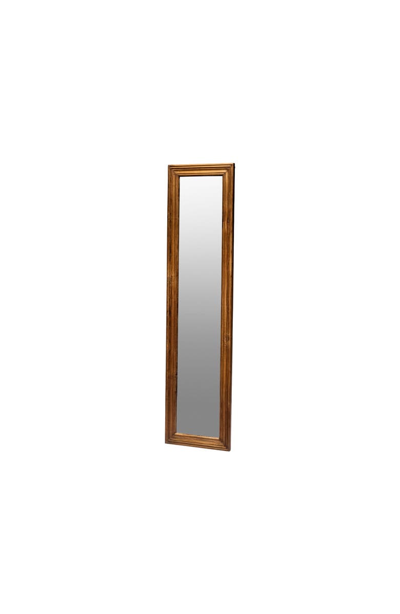 PUEBCO Teak Wood Figure Mirror, Main, color, Brown