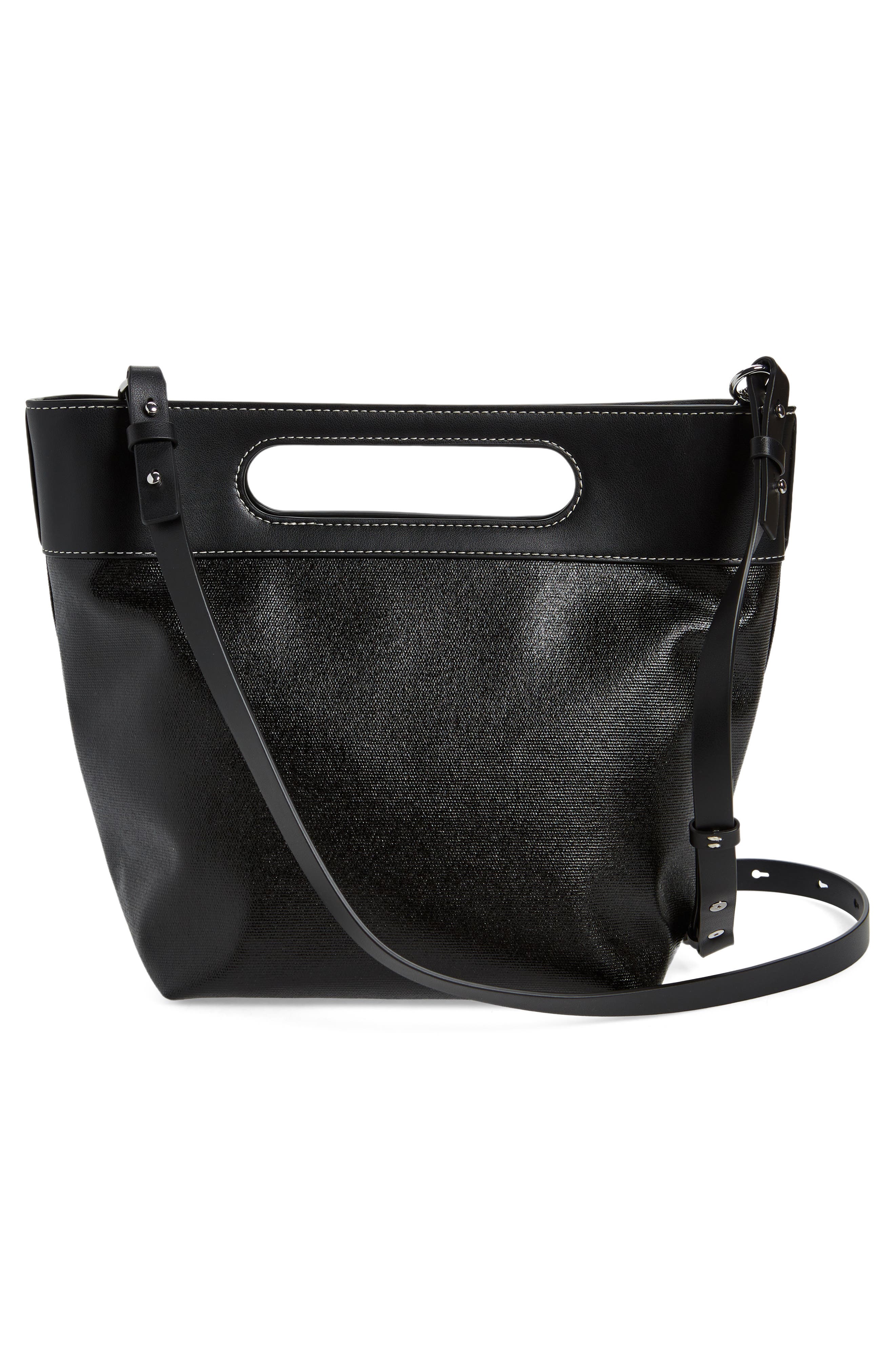 Ganni Small Smiley Canvas Tote Bag, Alternate, color, 