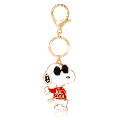 Joe Cool Keychain, Gold-Tone Enamel Bag Charm