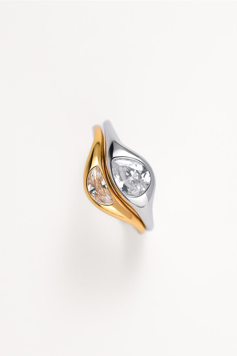 Two Tone Double Ring Set, Alternate, color, Two Tone