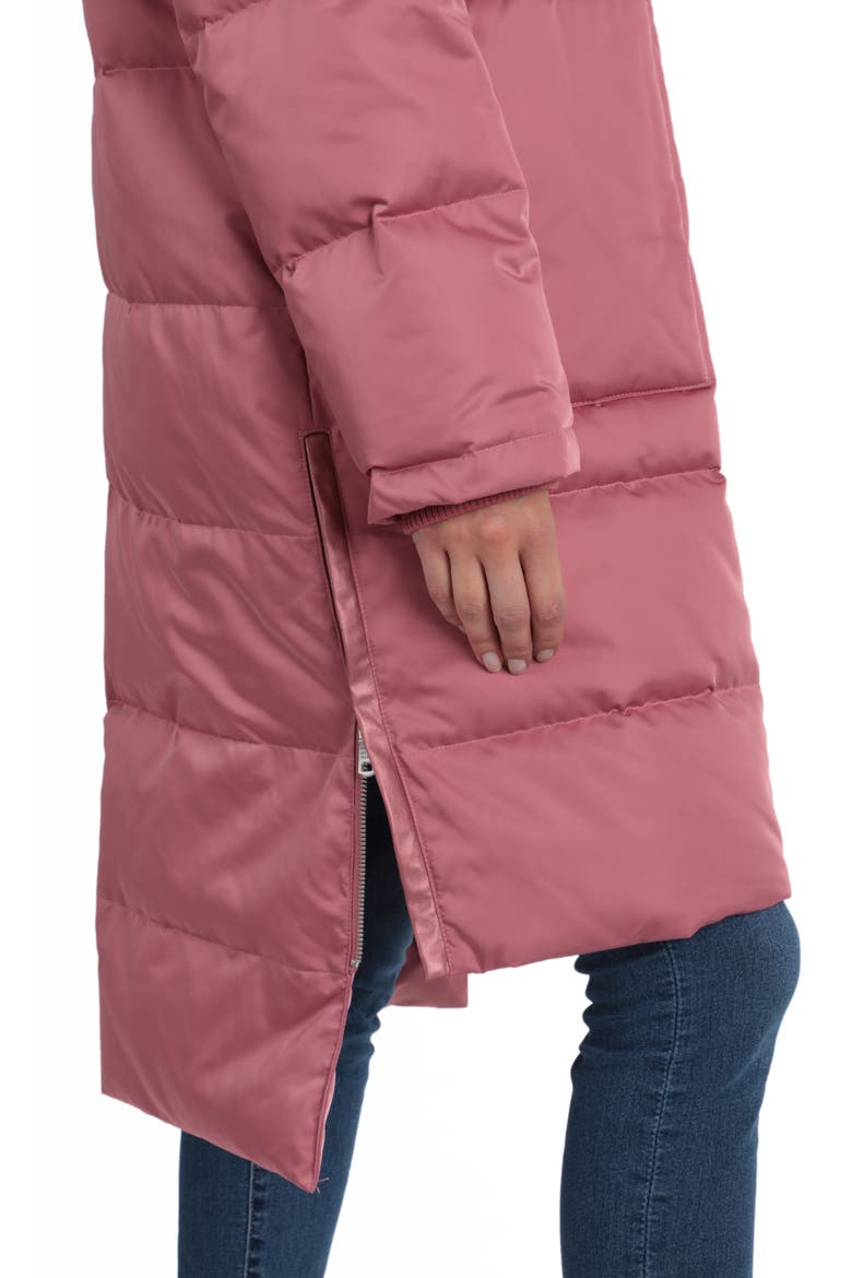 Insulated Step Hem Puffer Coat, Alternate, color, ROSE