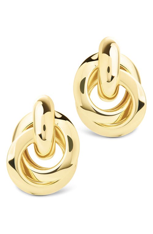 Sterling Forever Ashton Layered Knocker Stud Earrings In Gold