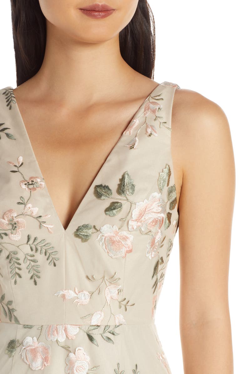 Jenny Yoo Tatum Floral Embroidered Tulle Evening Dress, Alternate, color,