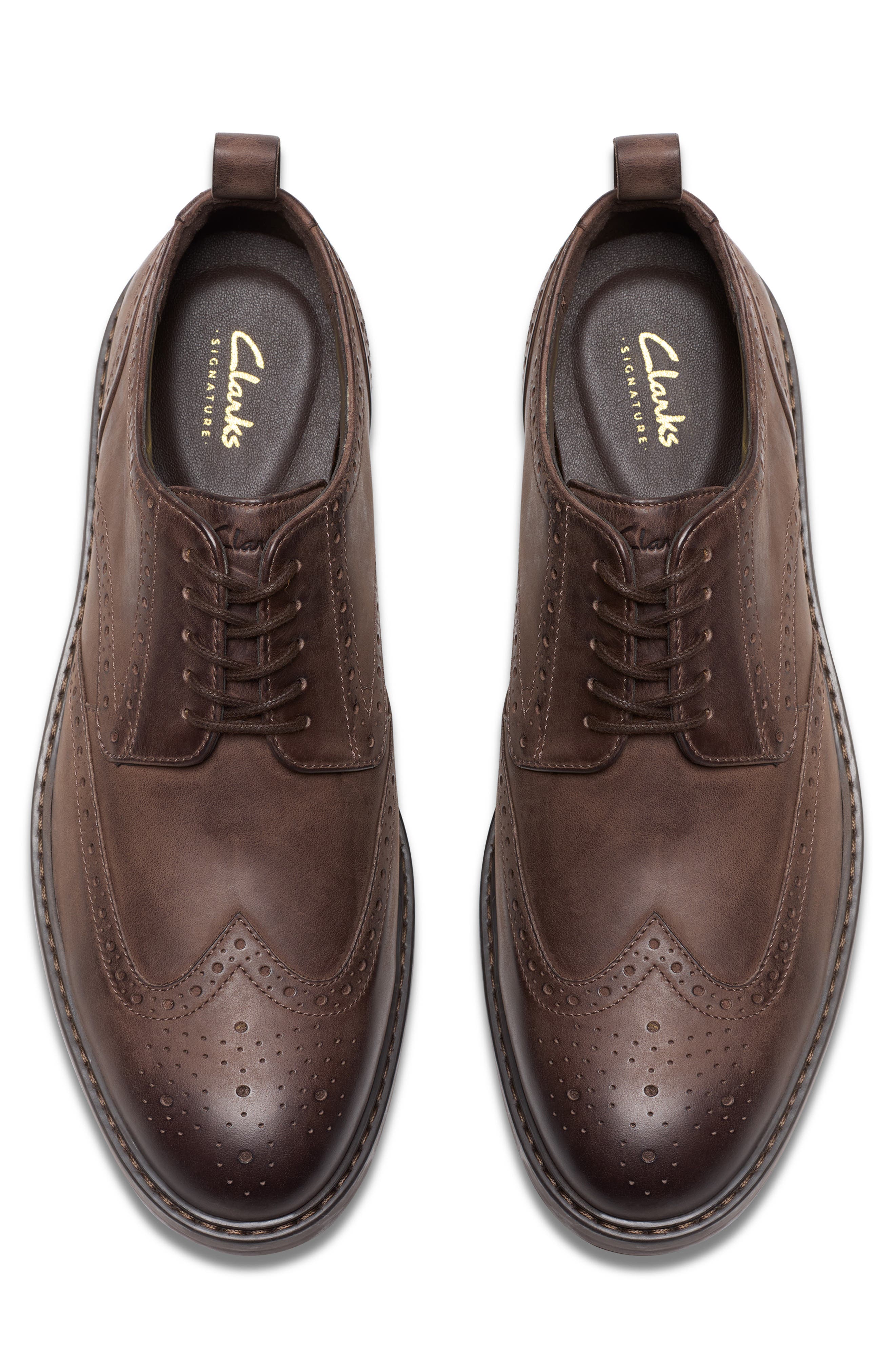 Clarks<sup>®</sup> Aldwin Limit Wingtip Derby, Alternate, color, Brown Leather