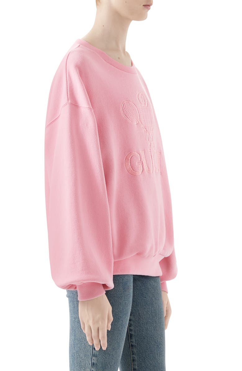 Gucci Tennis Embroidered Jersey Sweatshirt, Alternate, color, 