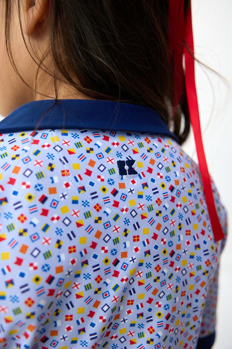 Girls Floral Seersucker Romper, Alternate, color, Sailor Flag Print