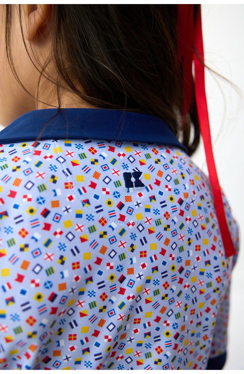 Courtside Kids Girls Floral Seersucker Romper, Alternate, color, Sailor Flag Print