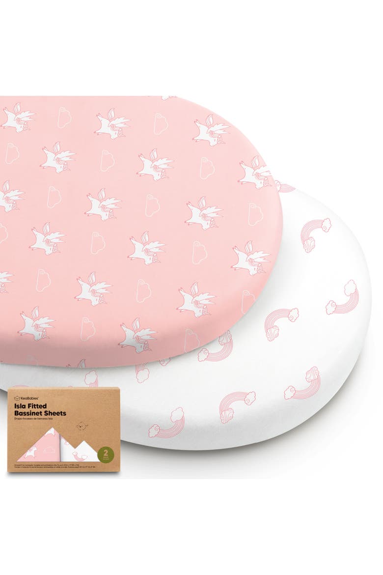 2-Pack Isla Fitted Bassinet Sheets, Main, color, Dreamland