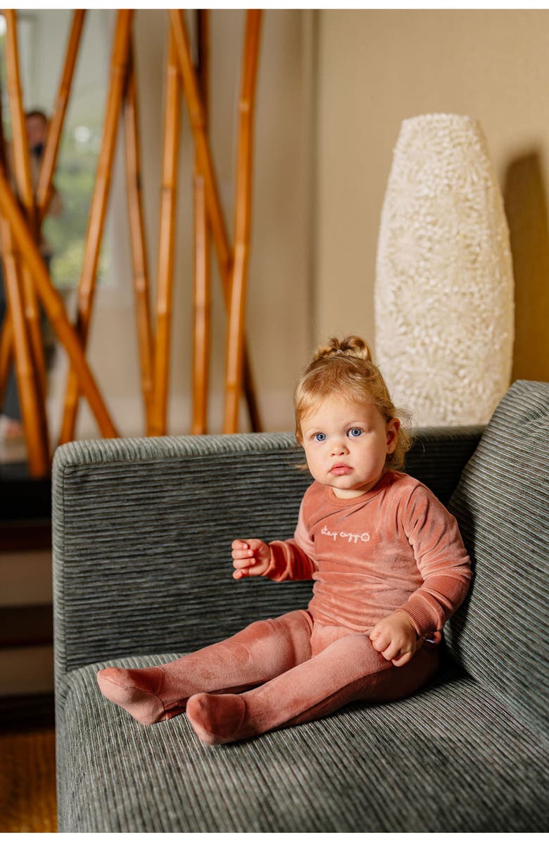 Pouf Girls Stay Cozy Footie, Alternate, color, Rose