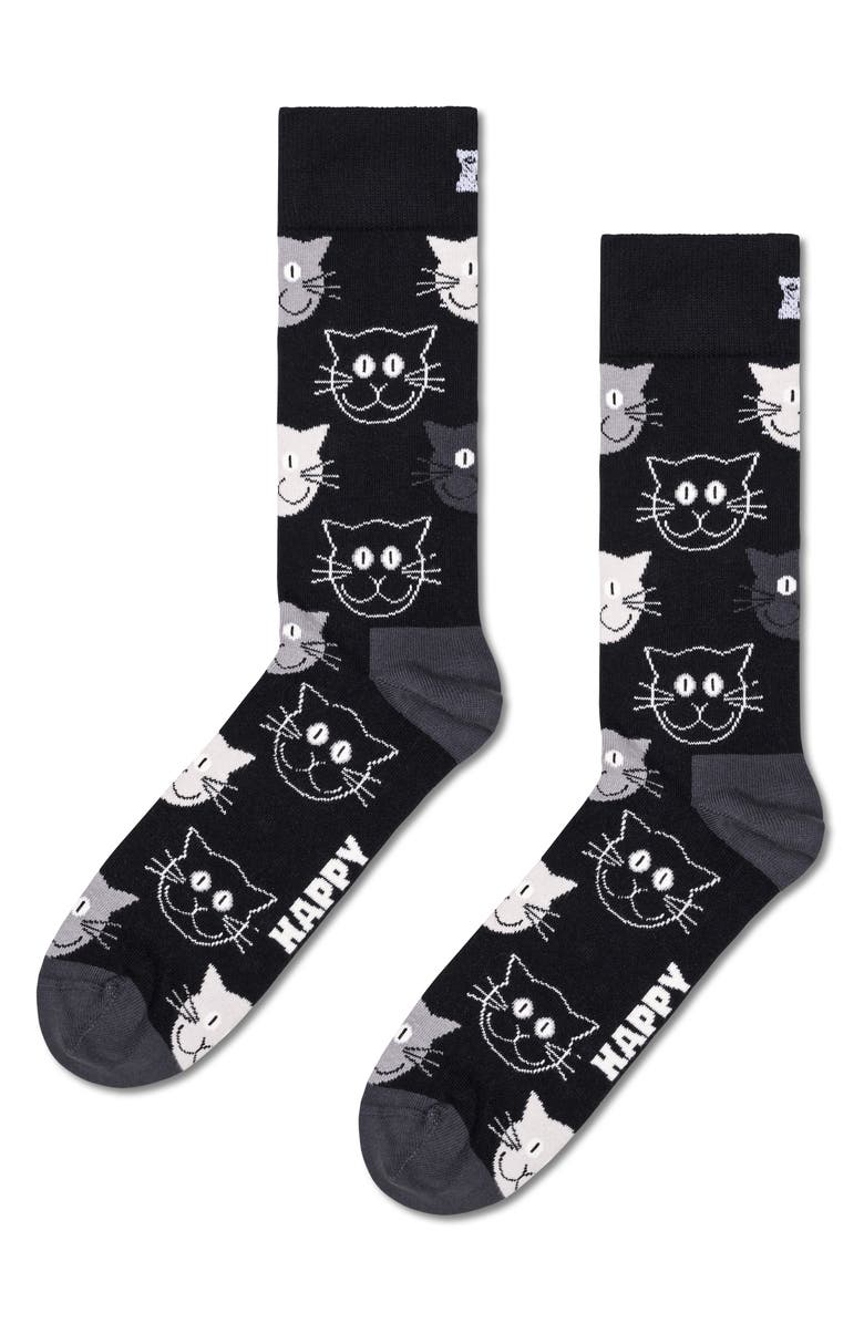 Happy Socks Mixed Cats 3-Pack Cotton Blend Crew Socks Gift Set, Alternate, color,