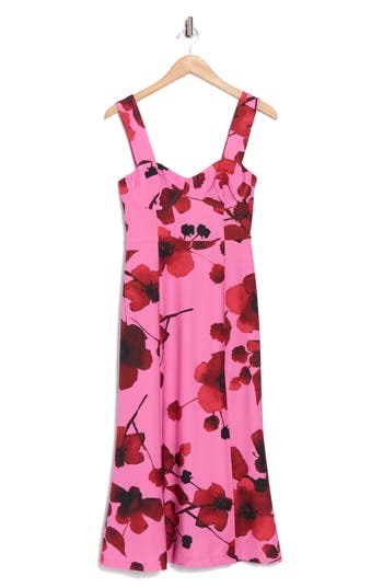 Hutch Bustier Midi Dress In Pink