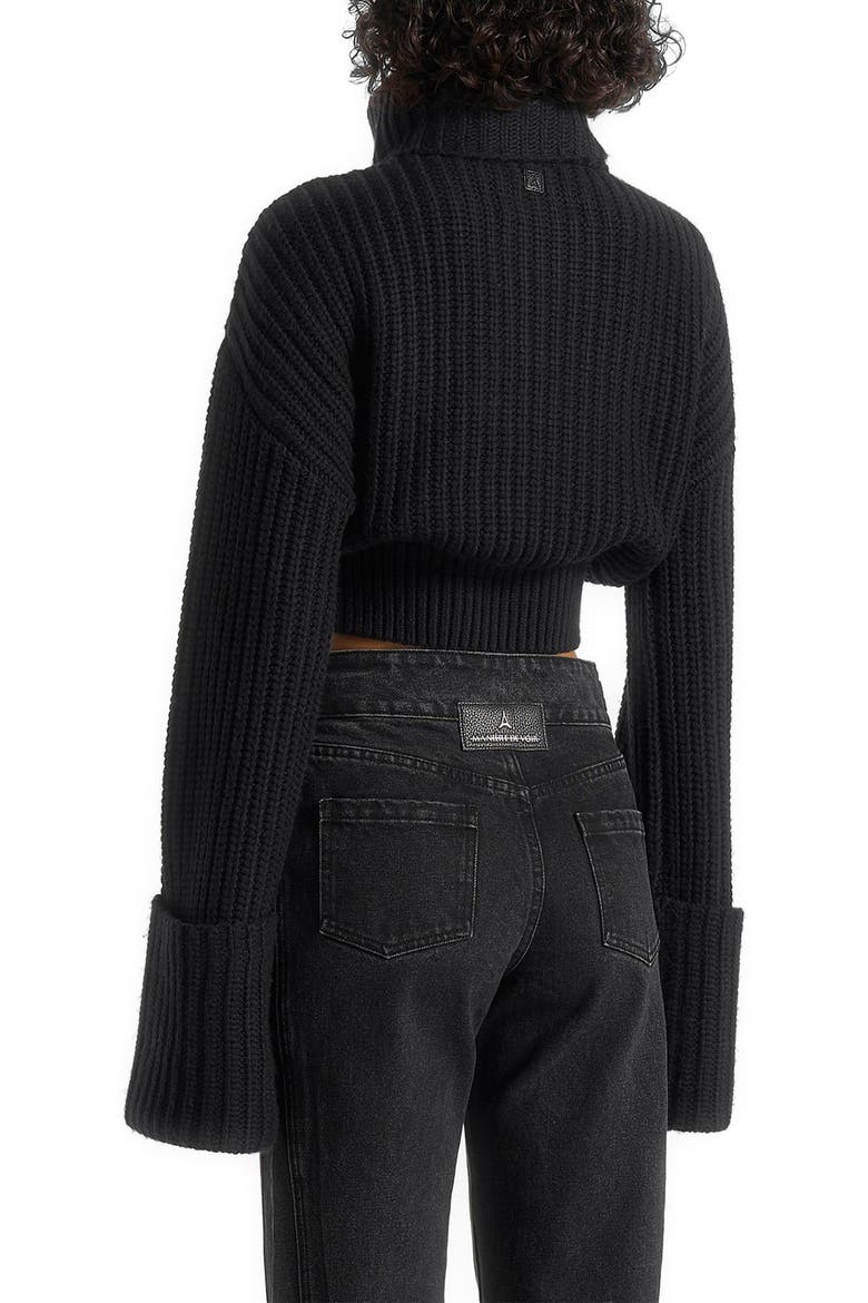 Amaya Roll Neck Knit Jumper With Cuffs, Alternate, color, Black