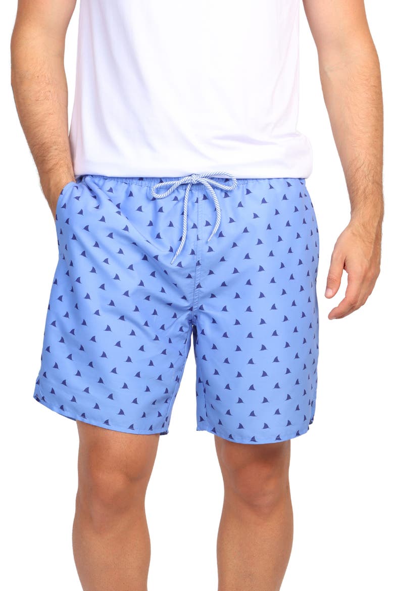 Shark Fin Swim Shorts, Alternate, color, BLUE