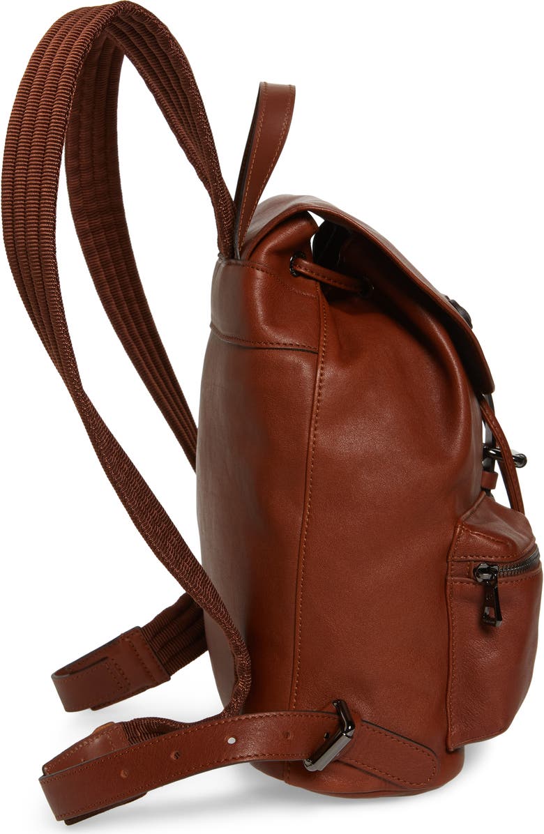 Longchamp Small 3D Leather Backpack, Alternate, color, Cognac