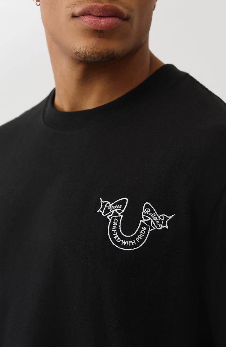 True Religion Heavy Ribbon Cotton T-Shirt, Alternate, color, Jet Black