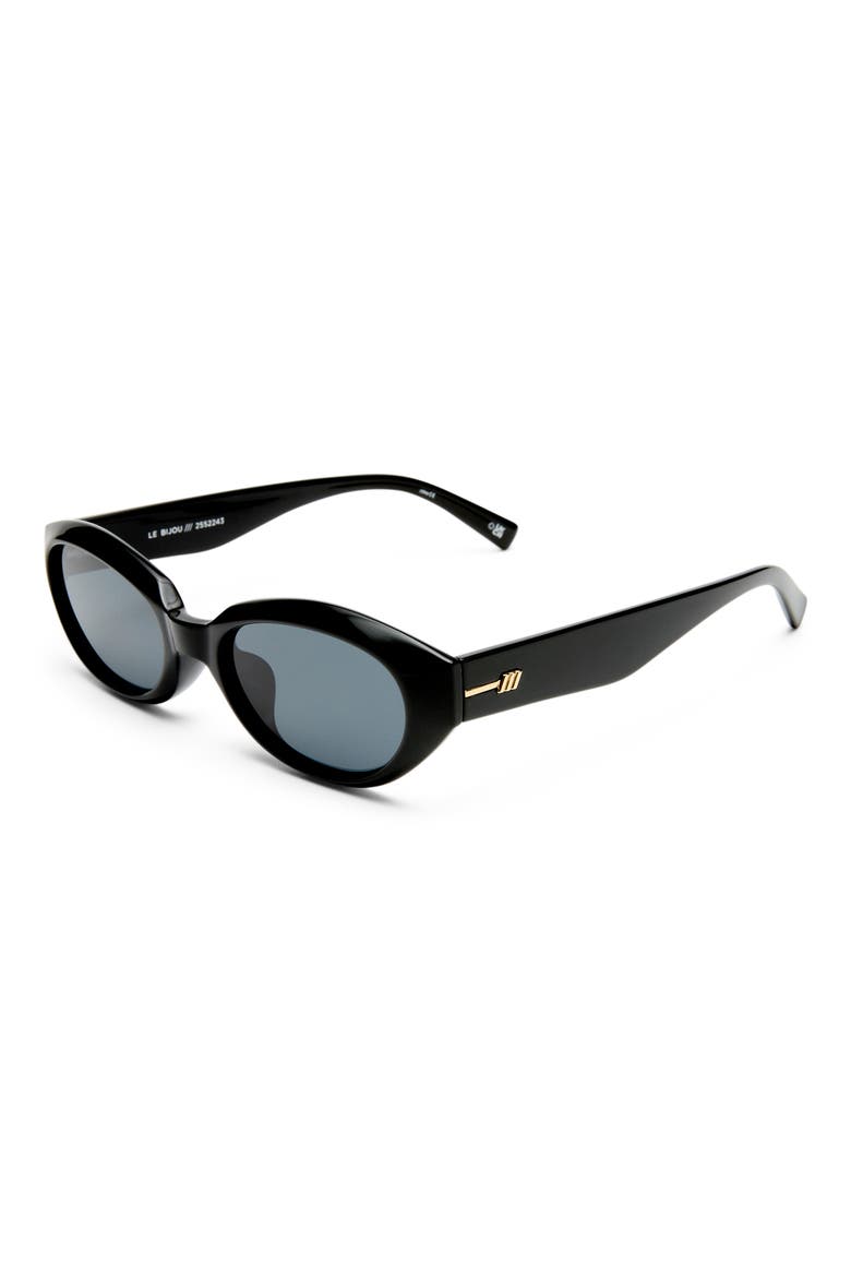 Le Bijou 55mm Oval Sunglasses, Alternate, color, BLACK / SMOKE MONO