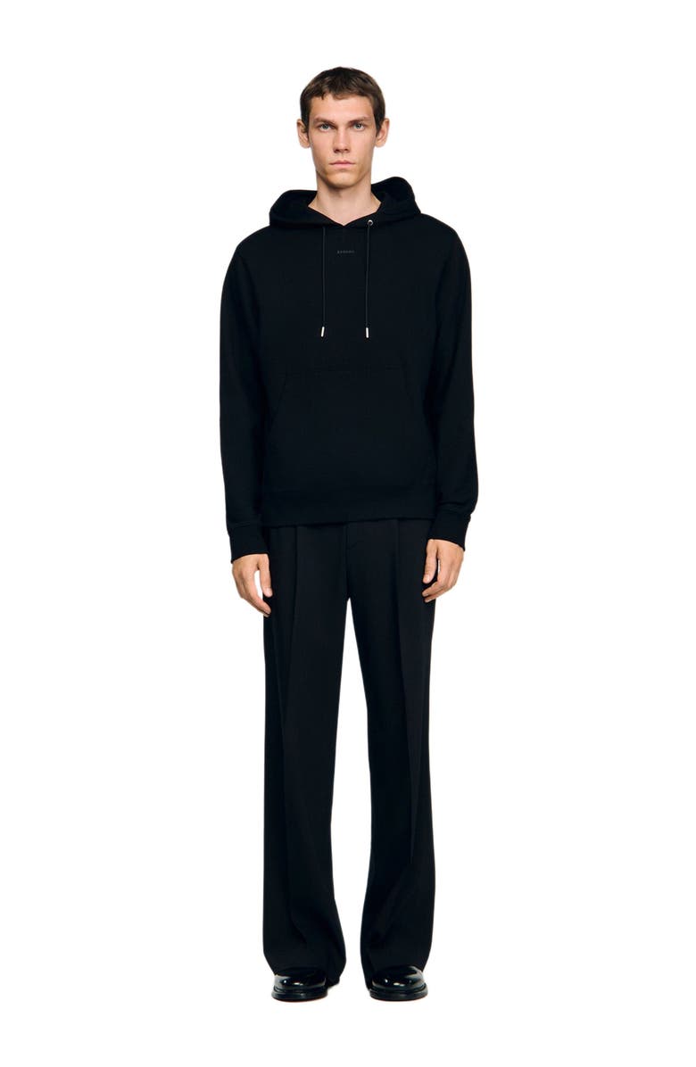 SANDRO Logo hoodie, Main, color, Black
