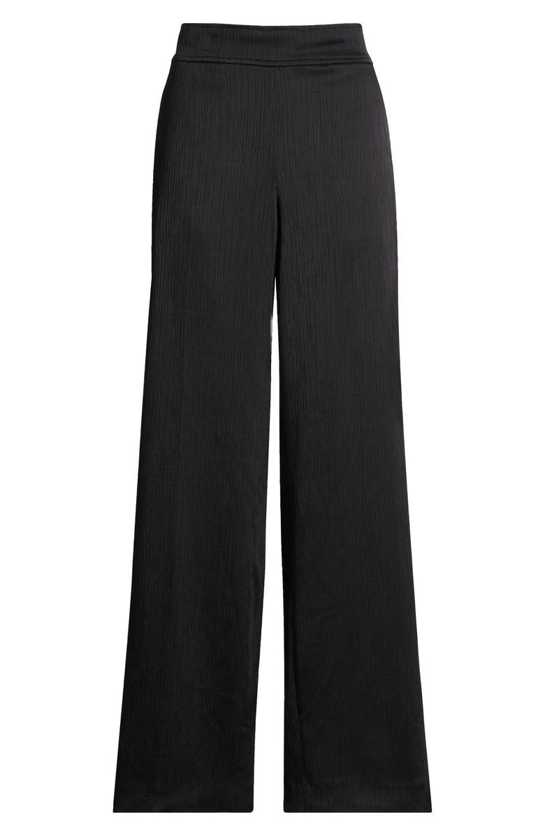 Anne Klein High Waist Wide Leg Plissé Pull-On Pants, Alternate, color, 