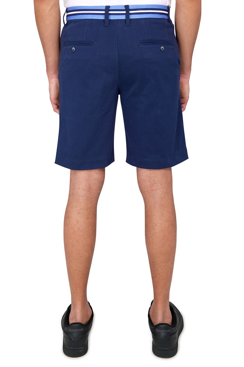 Slim Fit Solid Flat Front Shorts, Alternate, color, NAVY