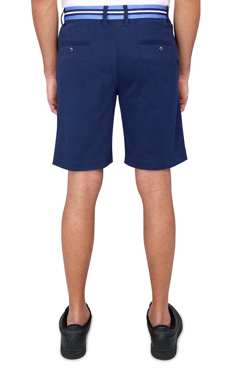 CONSTRUCT Slim Fit Solid Flat Front Shorts, Alternate, color, Navy