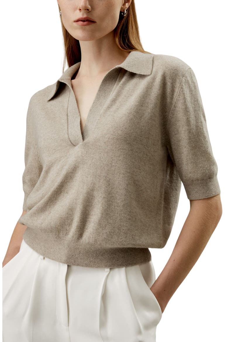 Women's Ultrafine Merino Wool Polo, Main, color, Camel