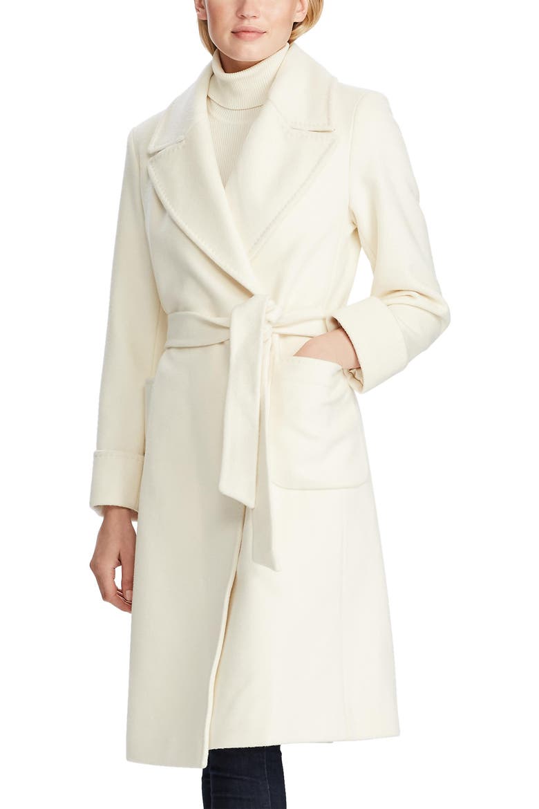 Wool Blend Wrap Coat, Main, color, MODA CREAM