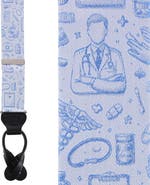 Trafalgar Medical Alert Silk Novelty Button End Suspenders