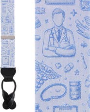 Trafalgar Medical Alert Silk Novelty Button End Suspenders