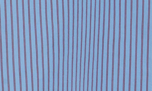 Twp Next Ex Stripe Crop Button-up Shirt In Blue/wine