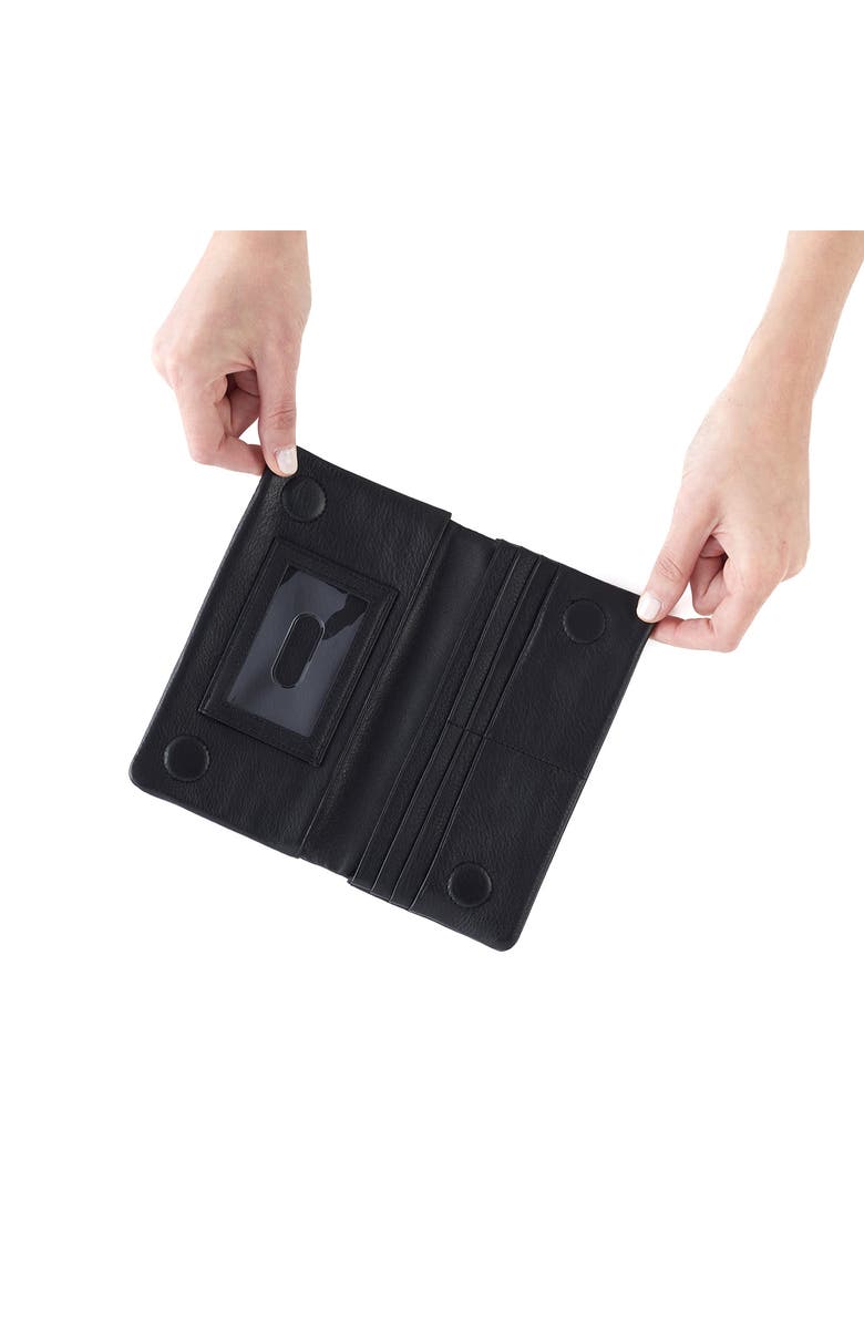 HOBO Lumen Leather Bifold Wallet, Alternate, color, Black