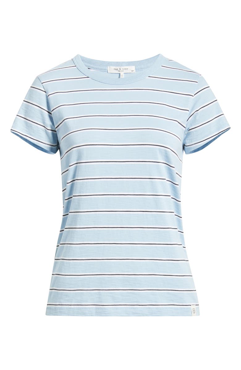 rag & bone The Slub Stripe T-Shirt, Alternate, color, Light Blue Multi