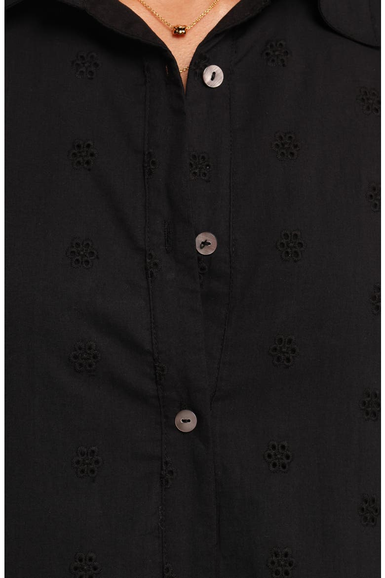 Grady Eyelet Embroidery Shirtdress, Alternate, color, BLACK